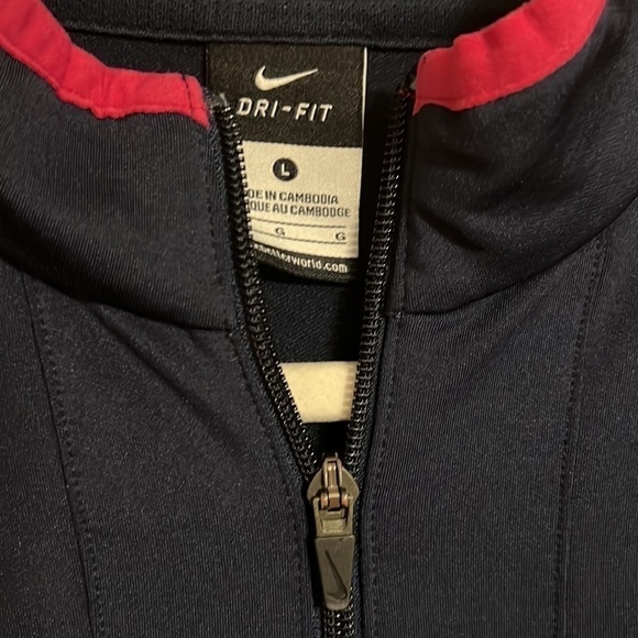 Nike Girls Full Zip Track Jacket Navy & Pink Size Large - Picture 5 of 13